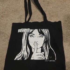Black Graphic Tote Bag